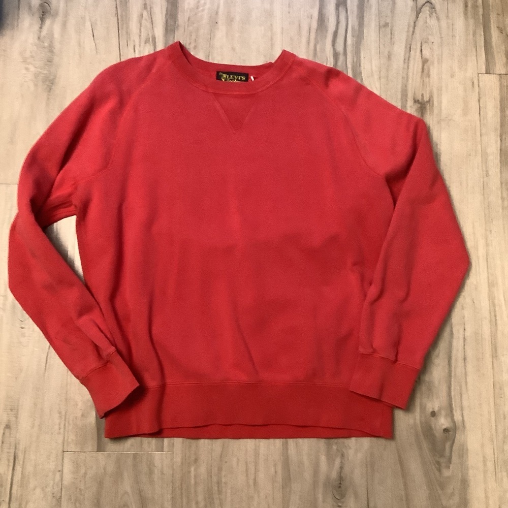 Size L - Levi's Vintage Clothing Double V Red Sportswear Sweatshirt